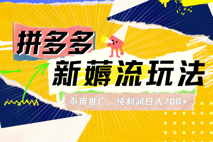 拼多多薅流玩法,不用开车推广,小白也可以纯利润日入700+网创吧-网创项目资源站-副业项目-创业项目-搞钱项目网创吧