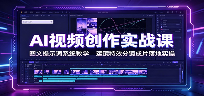 AI视频创作实战课:图文提示词系统教学,运镜特效分镜成片落地实操网创吧-网创项目资源站-副业项目-创业项目-搞钱项目网创吧