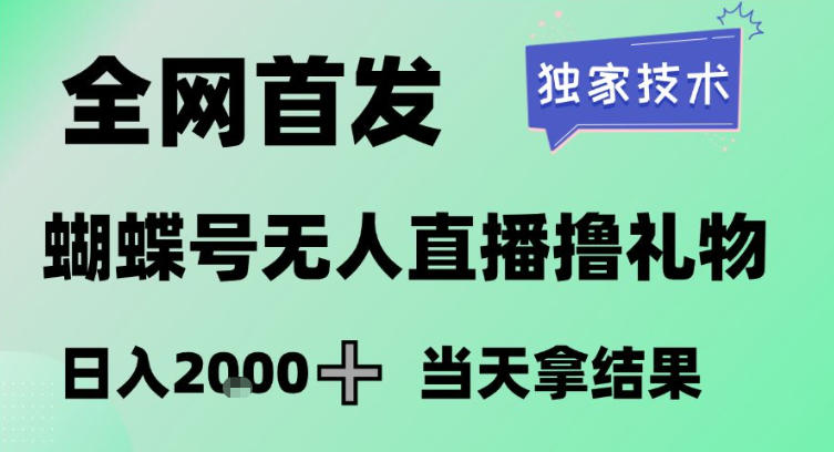2026最新蝴蝶号无人直播掘金,独家技术,全网首发小白做了一个月收益3W,长期稳定可做【揭秘】网创吧-网创项目资源站-副业项目-创业项目-搞钱项目网创吧