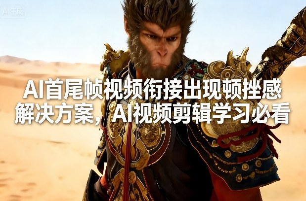 AI首尾帧视频衔接出现顿挫感解决方案，AI视频剪辑学习必看网创吧-网创项目资源站-副业项目-创业项目-搞钱项目网创吧