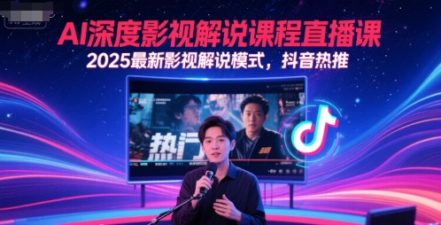 AI深度影视解说课程直播课,2025最新影视解说模式,抖音热推网创吧-网创项目资源站-副业项目-创业项目-搞钱项目网创吧