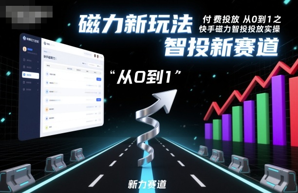 付费投放从0到1之快手磁力智投投放实操,磁力新玩法,智投新赛道网创吧-网创项目资源站-副业项目-创业项目-搞钱项目网创吧