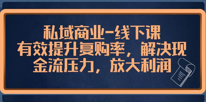 (8425期)私域商业-线下课,有效提升复购率,解决现金流压力,放大利润网创吧-网创项目资源站-副业项目-创业项目-搞钱项目网创吧