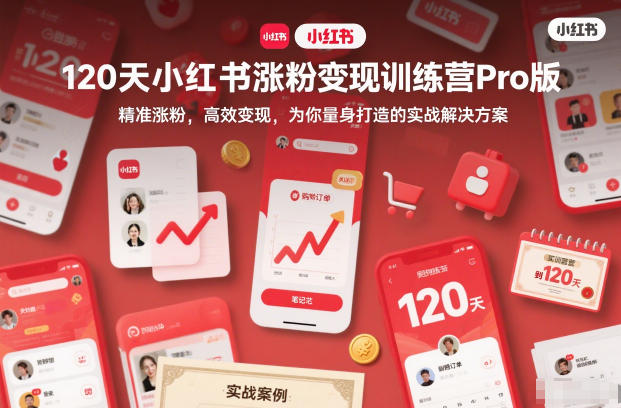 120天小红书涨粉变现训练营Pro版，​精准涨粉，高效变现​，为你量身打造的实战解决方案网创吧-网创项目资源站-副业项目-创业项目-搞钱项目网创吧