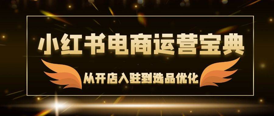(12497期)小红书电商运营宝典:从开店入驻到选品优化,一站式解决你的电商难题网创吧-网创项目资源站-副业项目-创业项目-搞钱项目网创吧