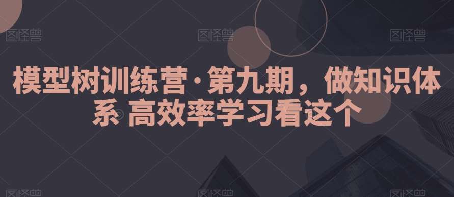 模型树训练营·第九期,做知识体系高效率学习看这个网创吧-网创项目资源站-副业项目-创业项目-搞钱项目网创吧