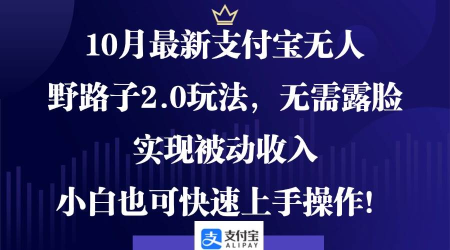 (12824期)10月最新支付宝无人野路子2.0玩法,无需露脸,实现被动收入,小白也可...网创吧-网创项目资源站-副业项目-创业项目-搞钱项目网创吧