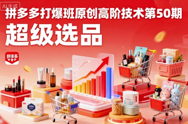 拼多多打爆班原创高阶技术第50期,超级选品网创吧-网创项目资源站-副业项目-创业项目-搞钱项目网创吧