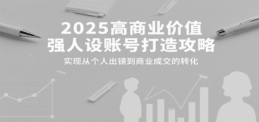 2025高商业价值强人设账号打造攻略,实现从个人出镜到商业成交的转化网创吧-网创项目资源站-副业项目-创业项目-搞钱项目网创吧