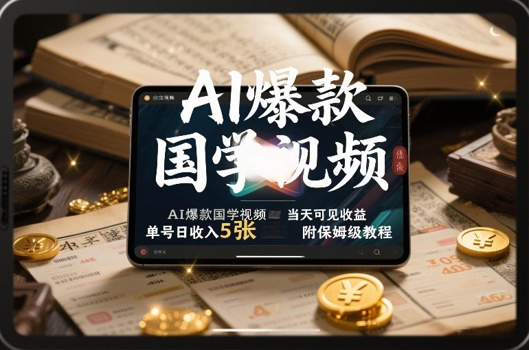AI爆款国学视频,独家起号方法,小白直接上手,当天可见收益,单号日收入5张+附保姆级教程网创吧-网创项目资源站-副业项目-创业项目-搞钱项目网创吧