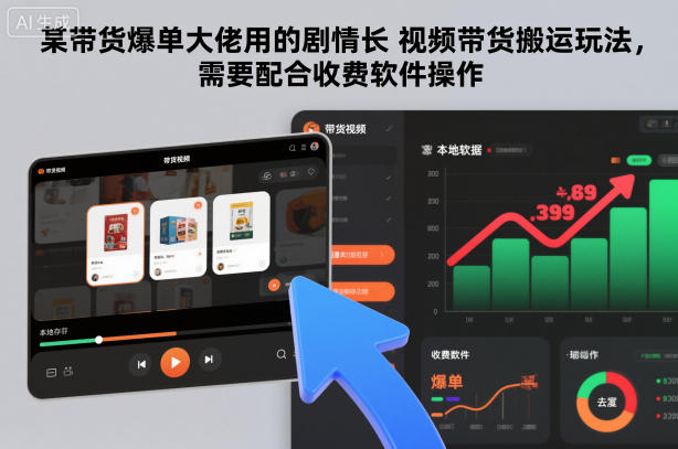 某带货爆单大佬用的剧情长视频带货搬运玩法,需要配合收费软件操作网创吧-网创项目资源站-副业项目-创业项目-搞钱项目网创吧