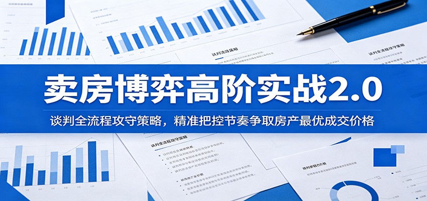卖房博弈高阶实战2.0：谈判全流程攻守策略，精准把控节奏争取房产最优成交价格网创吧-网创项目资源站-副业项目-创业项目-搞钱项目网创吧