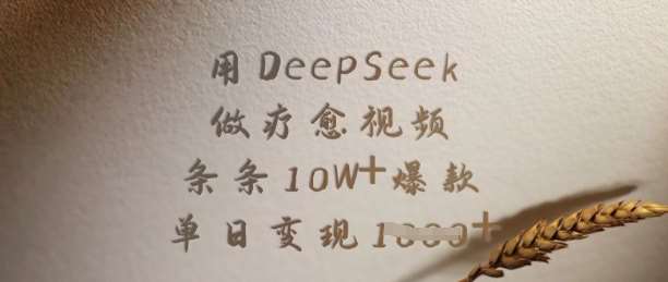 用DeepSeek做疗愈视频,条条10W+爆款,单日变现多张网创吧-网创项目资源站-副业项目-创业项目-搞钱项目网创吧