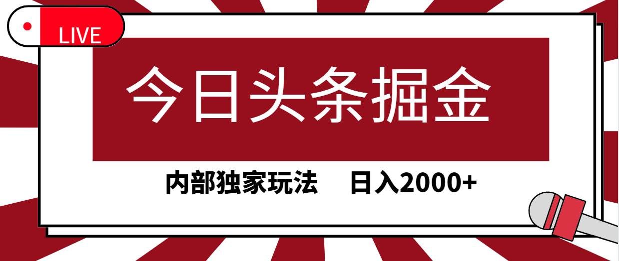 (9832期)今日头条掘金,30秒一篇文章,内部独家玩法,日入2000+网创吧-网创项目资源站-副业项目-创业项目-搞钱项目网创吧