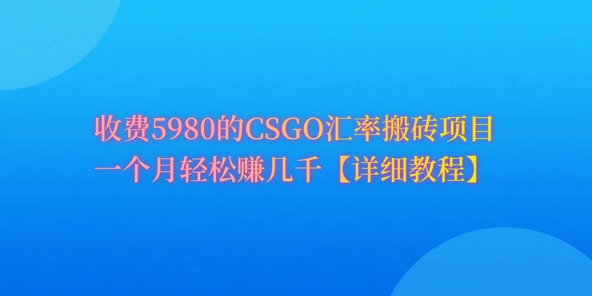 (9776期)CSGO装备搬砖,月综合收益率高达60%,你也可以!网创吧-网创项目资源站-副业项目-创业项目-搞钱项目网创吧