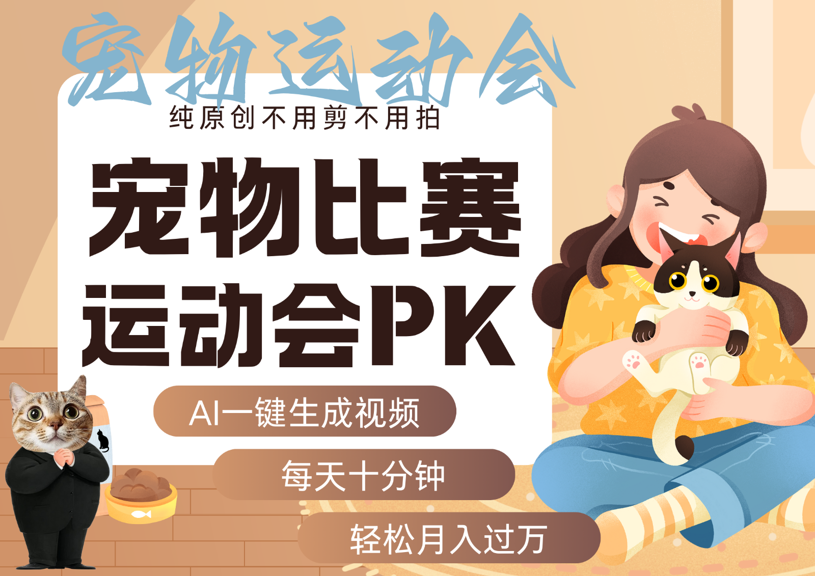 AI萌宠运动员跳水 射击  篮球  足球比赛   每天十分钟 附详细提示词文案库  代替做…网创吧-网创项目资源站-副业项目-创业项目-搞钱项目网创吧