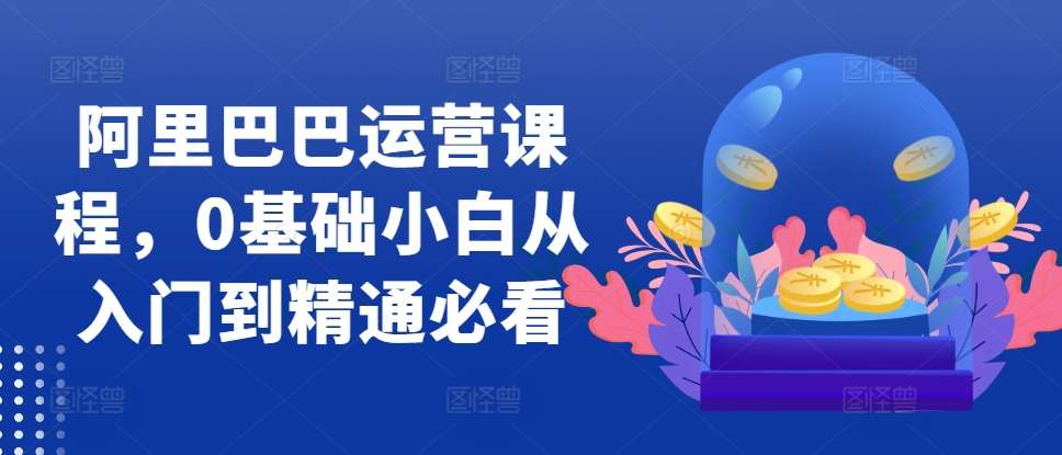 阿里巴巴运营课程,0基础小白从入门到精通必看网创吧-网创项目资源站-副业项目-创业项目-搞钱项目网创吧