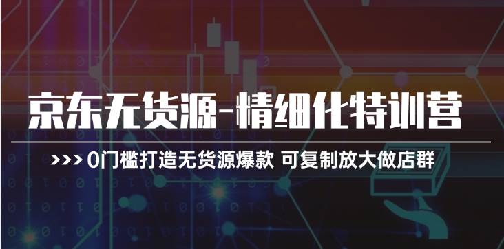 (11303期)京东无货源-精细化特训营,0门槛打造无货源爆款 可复制放大做店群网创吧-网创项目资源站-副业项目-创业项目-搞钱项目网创吧