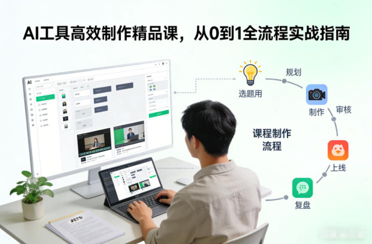 AI工具高效制作精品课,从0到1全流程实战指南网创吧-网创项目资源站-副业项目-创业项目-搞钱项目网创吧