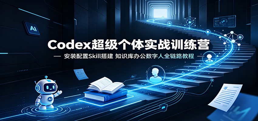 Codex超级个体实战训练营:安装配置Skill搭建,知识库办公数字人全链路教程网创吧-网创项目资源站-副业项目-创业项目-搞钱项目网创吧