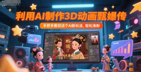 利用AI制作3D动画甄嬛传,流量爆了,手把手教你这个AI新玩法,轻松涨粉网创吧-网创项目资源站-副业项目-创业项目-搞钱项目网创吧