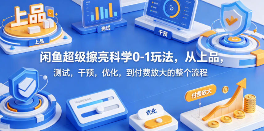 闲鱼超级擦亮科学0-1玩法,从上品,测试,干预,优化,到付费放大的整个流程网创吧-网创项目资源站-副业项目-创业项目-搞钱项目网创吧