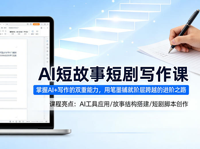 AI短故事短剧写作课,掌握AI+写作的双重能力,用笔墨铺就阶层跨越的进阶之路网创吧-网创项目资源站-副业项目-创业项目-搞钱项目网创吧