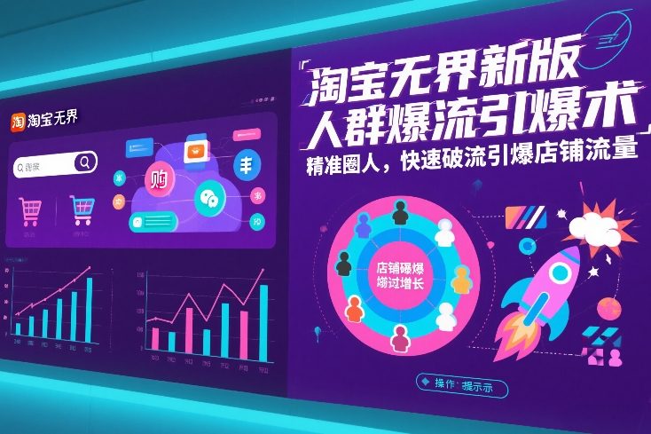 淘宝无界新版人群爆流引爆术,精准圈人,快速破流引爆店铺流量网创吧-网创项目资源站-副业项目-创业项目-搞钱项目网创吧