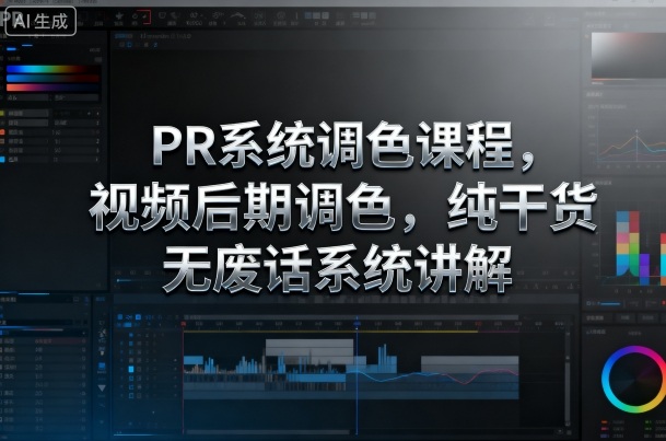 PR系统调色课程，视频后期调色，纯干货无废话系统讲解网创吧-网创项目资源站-副业项目-创业项目-搞钱项目网创吧