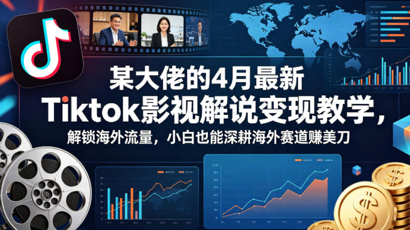 某大佬的4月最新Tiktok影视解说变现教学,解锁海外流量,小白也能深耕海外赛道賺美刀网创吧-网创项目资源站-副业项目-创业项目-搞钱项目网创吧