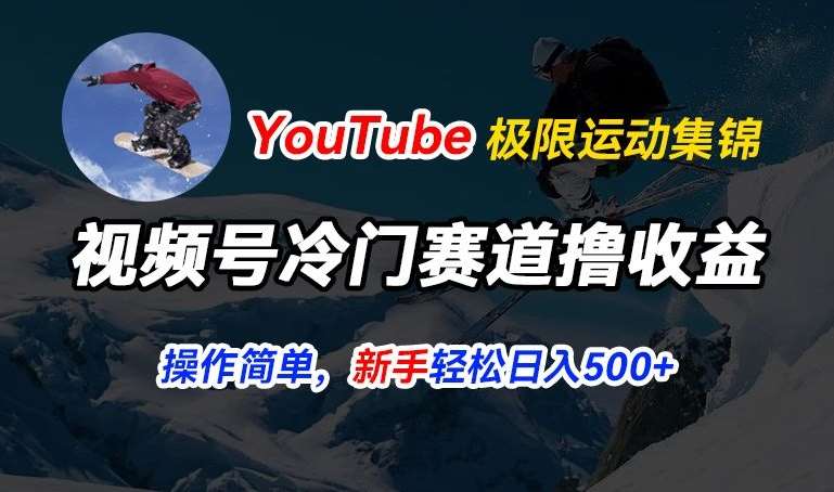 视频号冷门赛道撸收益,YouTube搬运极限运动集锦,暴力起号,操作简单流量高,轻松日入5张【揭秘】网创吧-网创项目资源站-副业项目-创业项目-搞钱项目网创吧