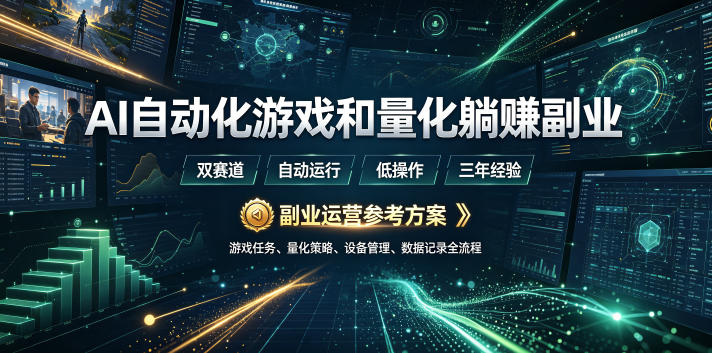 AI自动化游戏和量化躺賺副业:日入几张,稳定运行三年的项目!【揭秘】网创吧-网创项目资源站-副业项目-创业项目-搞钱项目网创吧