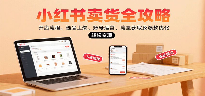 小红书卖货全攻略：开店流程、选品上架、账号运营、流量获取及爆款优化，轻松变现网创吧-网创项目资源站-副业项目-创业项目-搞钱项目网创吧