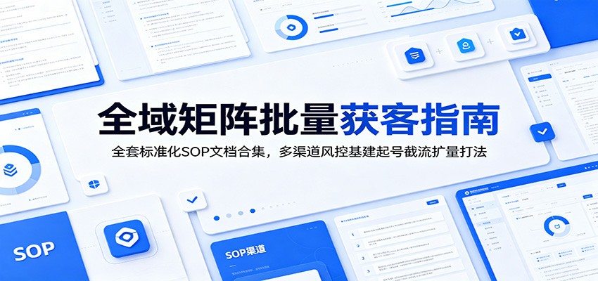 全域矩阵批量获客指南：全套标准化SOP文档合集，多渠道风控基建起号截流扩量打法网创吧-网创项目资源站-副业项目-创业项目-搞钱项目网创吧