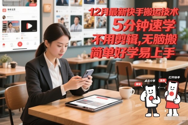 12月最新快手搬运技术,5分钟速学,不用剪辑无脑搬,简单好学易上手网创吧-网创项目资源站-副业项目-创业项目-搞钱项目网创吧