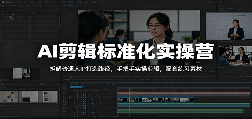 AI剪辑标准化实操营：拆解普通人IP打造路径，手把手实操剪辑，配套练习素材网创吧-网创项目资源站-副业项目-创业项目-搞钱项目网创吧