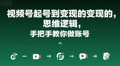 视频号起号到变现的思维逻辑,手把手教你做账号网创吧-网创项目资源站-副业项目-创业项目-搞钱项目网创吧