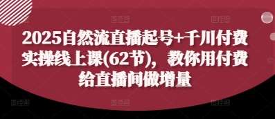 2025自然流直播起号+千川付费实操线上课(62节),教你用付费给直播间做增量网创吧-网创项目资源站-副业项目-创业项目-搞钱项目网创吧