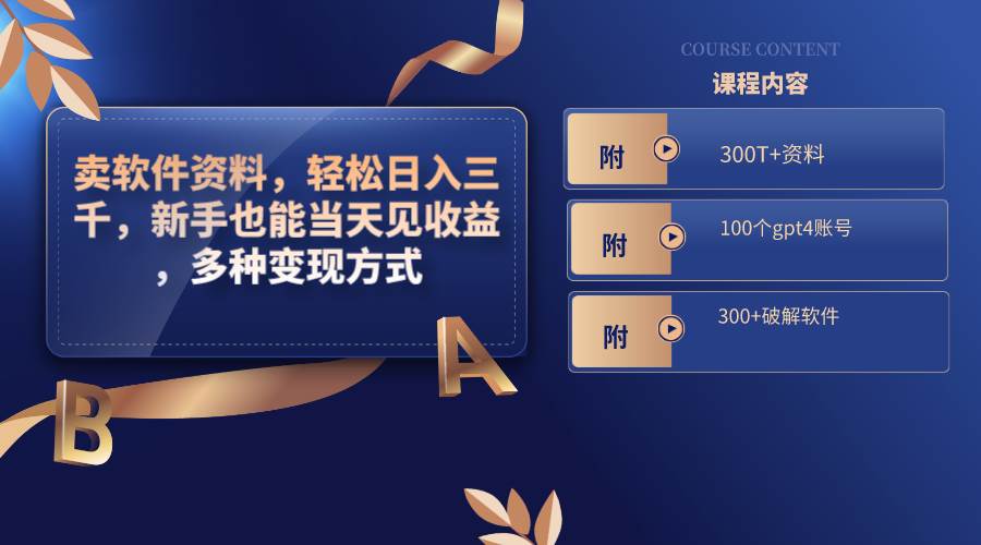 (8582期)卖软件资料,轻松日入三千,新手也能当天见收益,多种变现方式,(附300...网创吧-网创项目资源站-副业项目-创业项目-搞钱项目网创吧