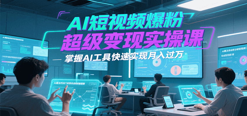 AI短视频爆粉超级变现实操课，掌握AI工具快速实现月入过万网创吧-网创项目资源站-副业项目-创业项目-搞钱项目网创吧