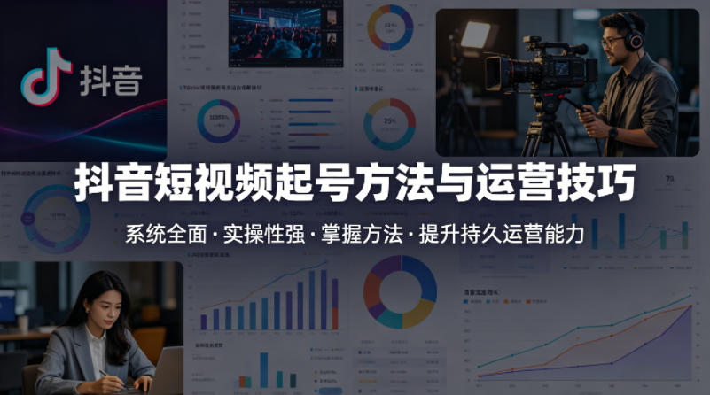 抖音短视频起号方法和运营技巧，内容系统全面实操性强，掌握起号方法，提升账号持久运营能力网创吧-网创项目资源站-副业项目-创业项目-搞钱项目网创吧