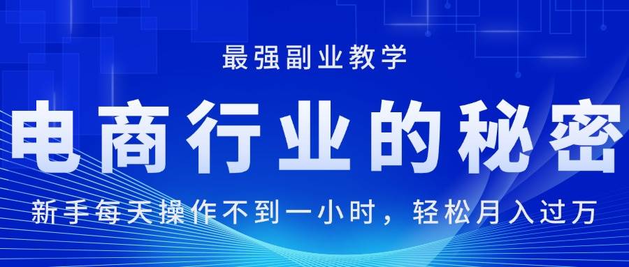 (11427期)电商行业的秘密,新手每天操作不到一小时,月入过万轻轻松松,最强副业...网创吧-网创项目资源站-副业项目-创业项目-搞钱项目网创吧