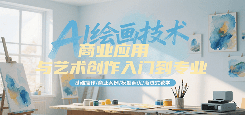 AI绘画技术商业应用与艺术创作入门到专业,基础操作/商业案例/模型调优/渐进式教学网创吧-网创项目资源站-副业项目-创业项目-搞钱项目网创吧