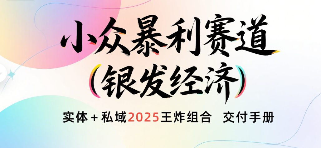 楠—小众暴利赛道(银发经济)实体+私域2025王炸组合 交付手册网创吧-网创项目资源站-副业项目-创业项目-搞钱项目网创吧