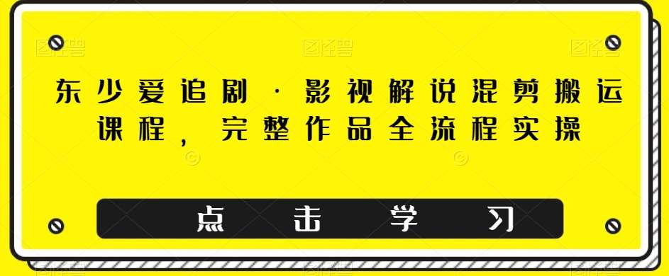东少爱追剧·影视解说混剪搬运课程,完整作品全流程实操网创吧-网创项目资源站-副业项目-创业项目-搞钱项目网创吧