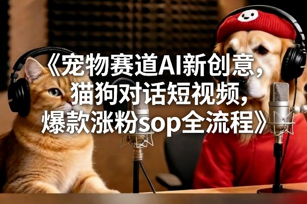 宠物赛道AI新创意,猫狗对话短视频,爆款涨粉sop全流程网创吧-网创项目资源站-副业项目-创业项目-搞钱项目网创吧