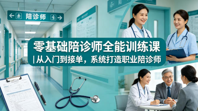 零基础陪诊师全能训练课|从入门到接单,系统打造职业陪诊师网创吧-网创项目资源站-副业项目-创业项目-搞钱项目网创吧