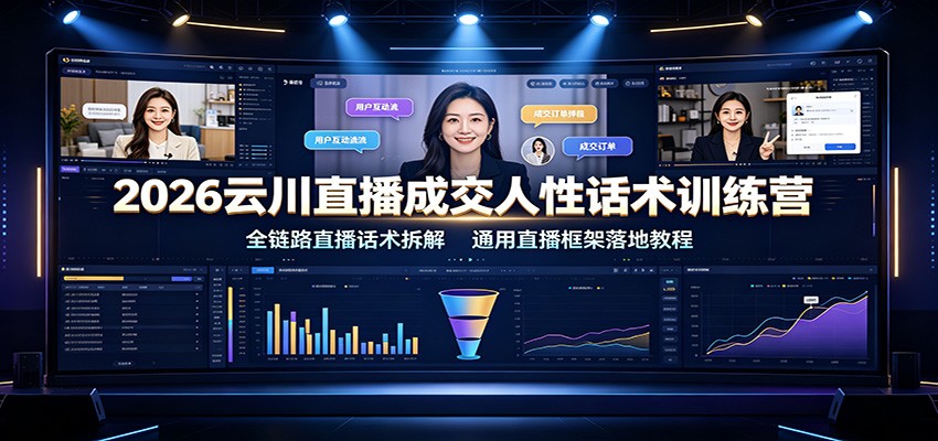 2026云川直播成交人性话术训练营：全链路直播话术拆解，通用直播框架落地教程网创吧-网创项目资源站-副业项目-创业项目-搞钱项目网创吧