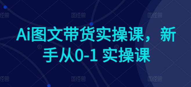 Ai图文带货实操课,新手从0-1 实操课网创吧-网创项目资源站-副业项目-创业项目-搞钱项目网创吧
