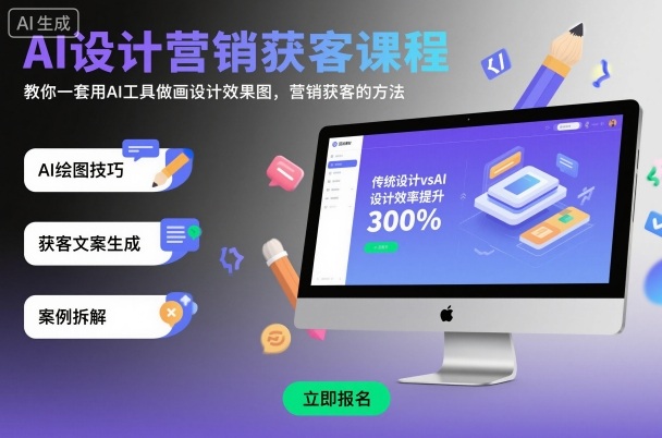 AI设计营销获客课程,教你一套用AI工具做画设计效果图,营销获客的方法网创吧-网创项目资源站-副业项目-创业项目-搞钱项目网创吧